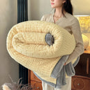 Axyaa Plush Coral Fleece Blanket: Soft, Luxe Striped Throw for Sofa, Bed, Office Nap
