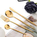 Axyaa Gold Stainless Steel Cutlery Set - 24 Piece Dinnerware Flatware Set