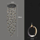 Axyaa Crystal Chandelier Stair Pendant Living Room Lighting Modern Interior Pendant Lights