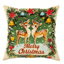 Axyaa Christmas Pillowcase: Santa Claus Fawn Pattern, Home Room Sofa Cushion Cover