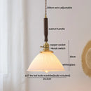 Axyaa Walnut Copper LED Pendant Lights with Knob Switch, Modern Style for Bar, Bedroom, Dining Room