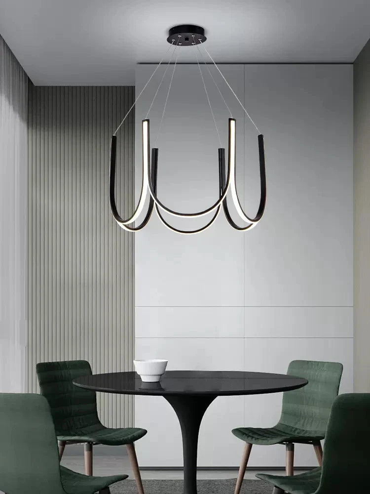 Axyaa Nordic Minimalism LED Chandelier Aluminium Pendant Light for Living Room