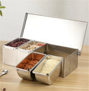 Axya Stainless Steel Seasoning Box with Lid - Restaurant Chef Quality Storage