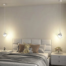 Axyaa LED Bedside Pendant Light Modern Decorative Chandelier White/Black Lighting Fixtures