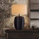 Axyaa Clay Pot Table Lamp Retro Fabric Living Room Decorative Lamp