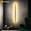 Axyaa LED Acrylic Wall Sconce Mirror Lighting - Gold Black Metal Fixture