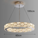 Axyaa Crystal Chandelier, Luxury Pendant Light for Living and Dining Room