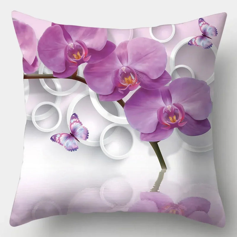 Axyaa Retro Flowers Pillowcase 45cmX45cm Square Sofa Cushion Cover