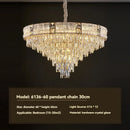 Axyaa Luxury Round Pendant Light for Living Room, Elegant Crystal Light Fixture