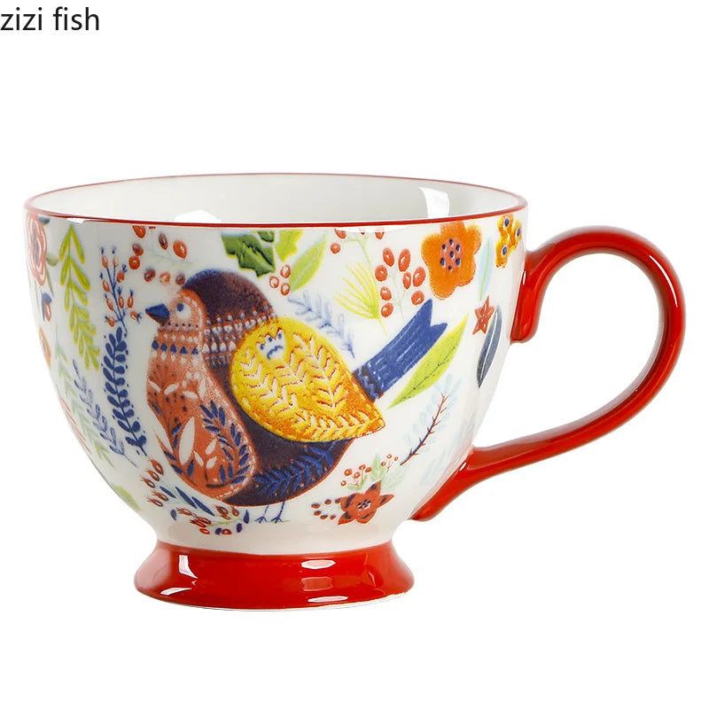 Axya Hand-painted Ceramic Breakfast Mug