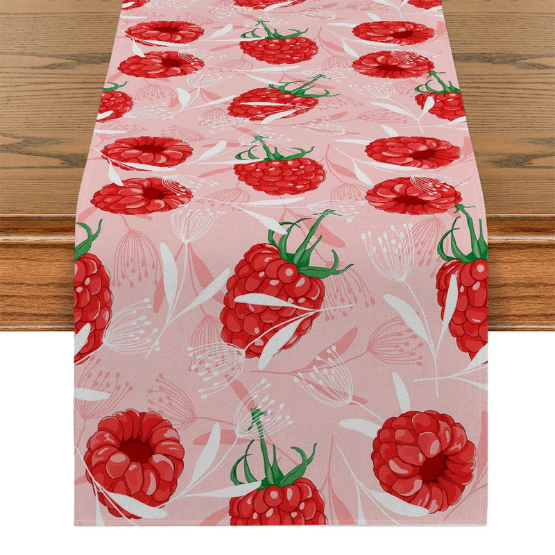 Axyaa Peach Fruit Branches Table Runner for Home Wedding Centerpieces