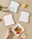 Axyaa Ceramic Breakfast Plate - Elegant Dish for Toast, Bread, Baked Food & Snacks