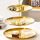 Axyaa Stainless Steel Cake Stand & Fruit Tray Combo for Elegant Serving