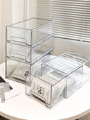 Axyaa Multi-layer Stackable Transparent Makeup & Storage Box - Desktop Organizer & Pill Holder