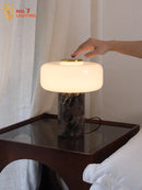 Modern Glass Marble Table Lamp LED by Axyaa - Minimalist Design for Home, Studio, or Cafe