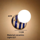 Axyaa Hand-painted Ceramic Wall Lamps - Minimalist LED Lighting for Home Decor