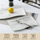 Axya Flora Porcelain Dinnerware Set, 2-pieces, Marble Design, 11" and 13.25" Plates