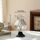 Axyaa Relief Glass Vase: Elegant Hydroponic Plant Pot for Stylish Floral Arrangements