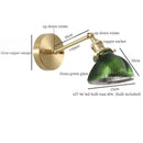 Axyaa Nordic Brass Glass LED Wall Lamp - Vintage Wall Sconce