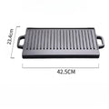 Axyaa Cast Iron Double-Sided Barbecue Tray with Striped Iron Plate