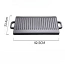 Axyaa Cast Iron Double-Sided Barbecue Tray with Striped Iron Plate