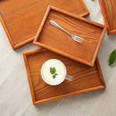 Axyaa Wooden Tea Plate Rectangular Tray for Fruit Snacks and Dinner