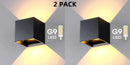 Axyaa LED Wall Lamp: Modern Waterproof Aluminum Outdoor Indoor Light, G9 Bulb.