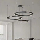 Axyaa Modern Black LED Chandelier Pendant Light for Foyer, Bar, Stairs, Indoor Luminarias