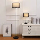 Axyaa Nordic Black/White Fabric Floor Lamp - Minimalist High Living Room Table Lamp
