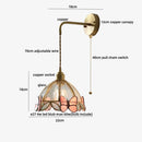 Axyaa Nordic LED Wall Lights Adjustable Stair Fixtures Copper Pull Chain Clear Flower Acrylic Wall Lamp