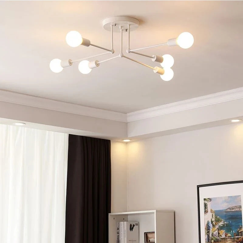 Axya 6/8 Heads Ceiling Lights in Black/White for Living Room, Bedroom & Dining Room