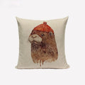 Axyaa Cute Animal Linen Cushion Cover 45*45cm for Child Sofa Home deco