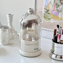 Makeup Brushes Holder Organizer by Axyaa - Rotating Desktop Storage Box for Cosmetics