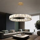 Axyaa Snowflake Print LED Pendant Light: Modern Luxury Crystal Lamp for Living & Dining Room