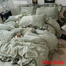 Axyaa Summer Ice Silk Lace Four-Piece Bedding Set - Korean Style