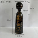 Axyaa Leopard Print Glass Vase with Lid, Flower Arrangement Home Decor
