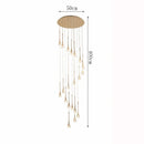 Axyaa Crystal Chandelier Stair Pendant Lamp Modern Living Room Interior Lighting