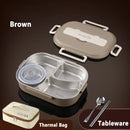 Axyaa Stainless Steel Insulated Bento Lunch Box Set with Bag - Office, School, Commercial