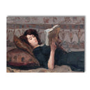 Scandi Rustic Female Portrait Print Canvas Wall Art for Bedroom Decor by Axyaa