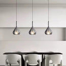 Axyaa Smoky Gray Glass LED Pendant Light for Bedroom Living Room Chandelier