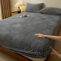 Luxurious Axyaa Fleece Jacquard Geometric Bed Sheet for Single/Double Mattress