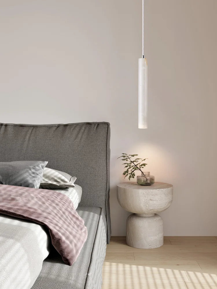 Axya Wood Tube Pendant Lamp - Japanese Style Modern Chandelier