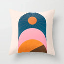 Axyaa Minimal Line Abstract Sun Pattern Plush Pillow Case