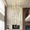 Axyaa Crystal Chandelier Stair Pendant Lamp Living Room Interior Lighting