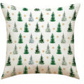 Christmas Joy: Pine Trees & Festive Prints Pillow Cover by Axyaa for Sofa, Bedroom & Car