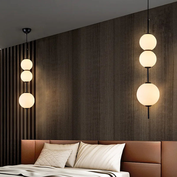 Axyaa Modern LED Glass Ball Pendant Lamp for Kitchen, Bedroom, Dining & Bar Decor