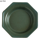 Axyaa Octagonal Ceramic Dessert Plate: Vintage Serving Tableware for Restaurant and Home