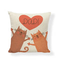 Axyaa Cartoon Cat Linen Cushion Cover - Home Decor Essential for Sofa, Living Room, or Bed