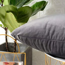 Velvet 50x50 Dark Gray Cushion Cover for Living Room Sofa by Axyaa
