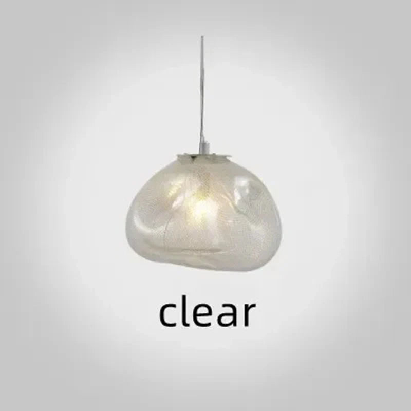 Axyaa Glass LED Pendant Light: Modern Cloud Design Hanging Lamp for Dining Room